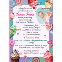 Invitatie la botez - pentru o fetita dulce