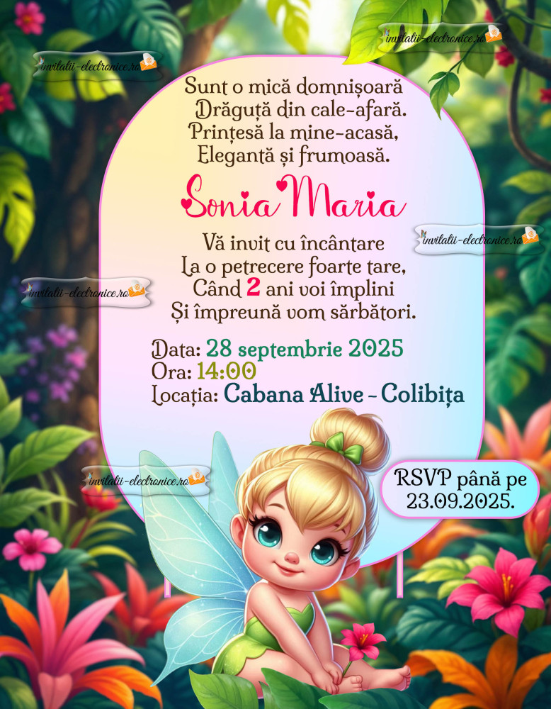 Invitatie la aniversare fetita
