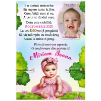Invitatie aniversare fetita 1 an