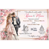 Invitatie la nunta cu miri