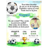 Invitație baiat pe tema fotbal