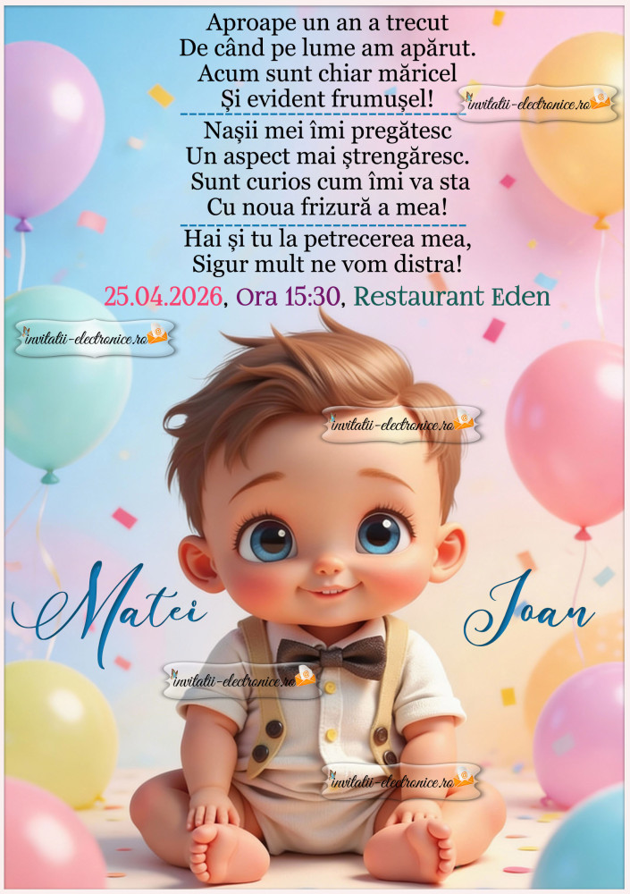 Invitatie la petrecere de copii