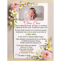 Invitatie la botez cu flori