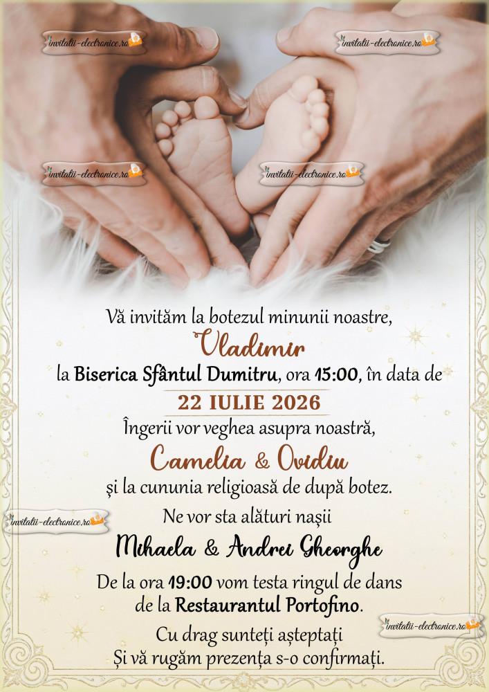 Invitatie la nunta si botez 2 in 1