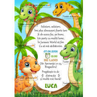 Invitatie cu dinozauri