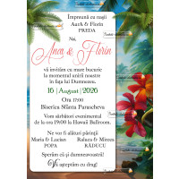 Invitatie la nunta - fundal exotic