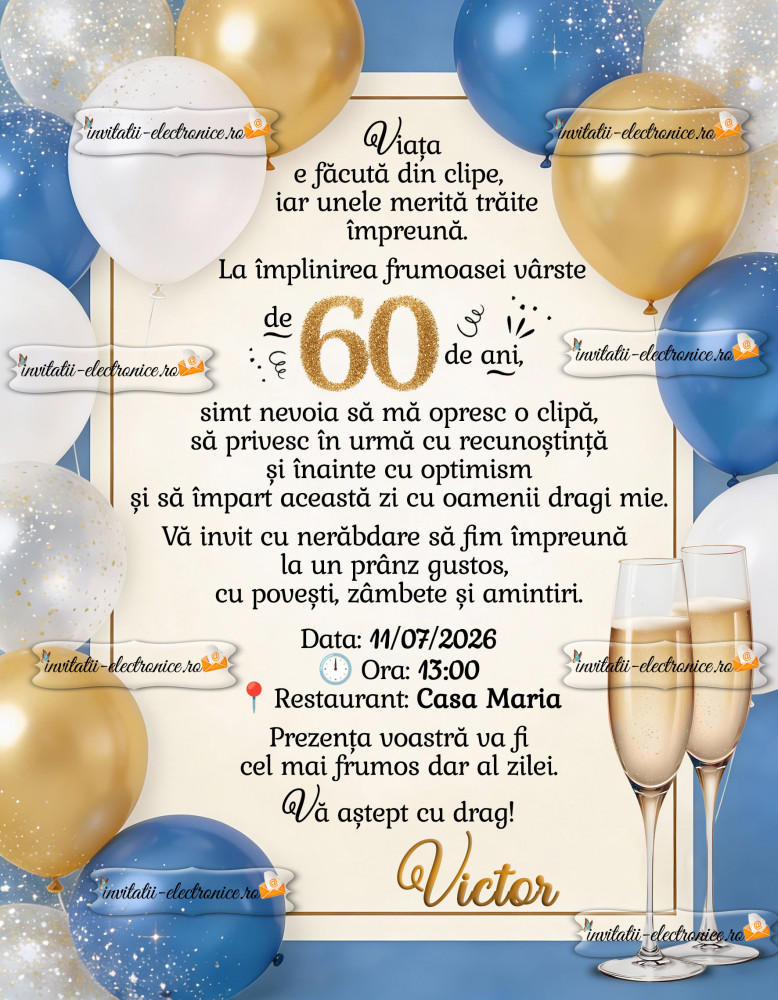 Invitatie cu baloane