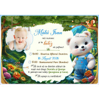 Invitatie la botez cu ursulet