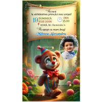 Invitatie petrecere copii cu ursulet