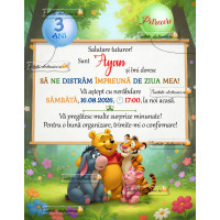 Invitatie la petrecere cu Winnie the Pooh