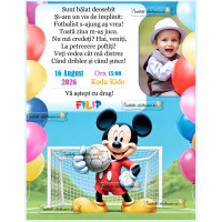 Invitatie cu Mickey Mouse si baloane