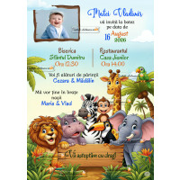 Invitatie de botez cu animale
