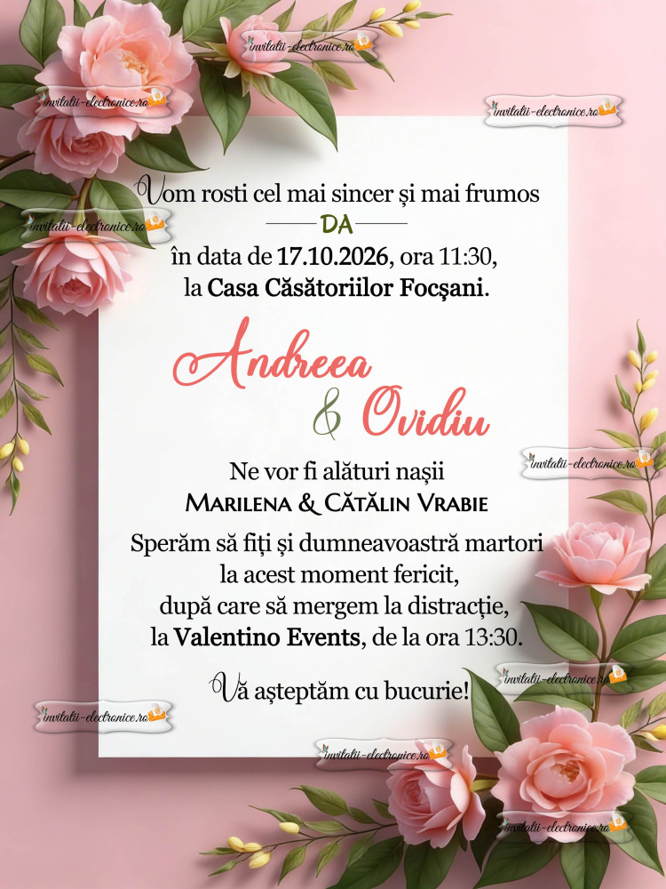 Invitatie la cununie sau nunta